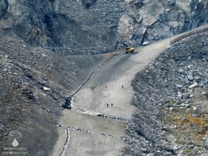 Rettenbachtal Abfahrt Bagger Baustelle