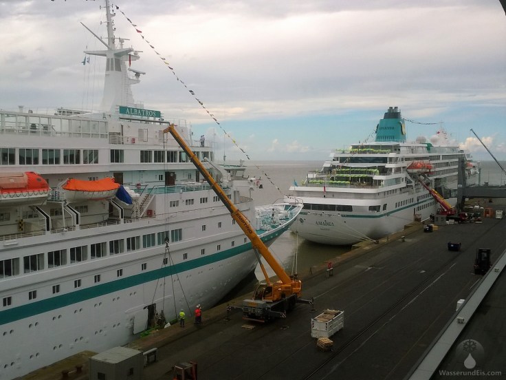 Kreuzfahrtterminal Kreuzfahrtschiffe Besucher Aussichtsplattform