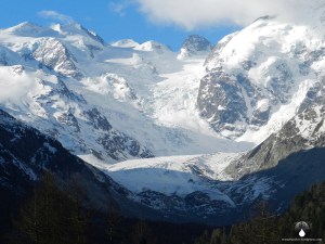 Die Zunge des Morteratschgletschers im Schweizer Kanton Graubünden.