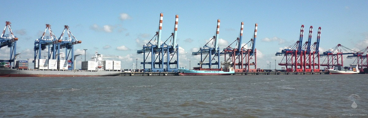 Containerhafen Bremerhaven an der Weser.