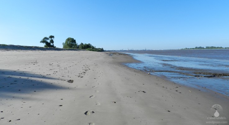 Der Weserstrand von Kleinensiel bei Ebbe.