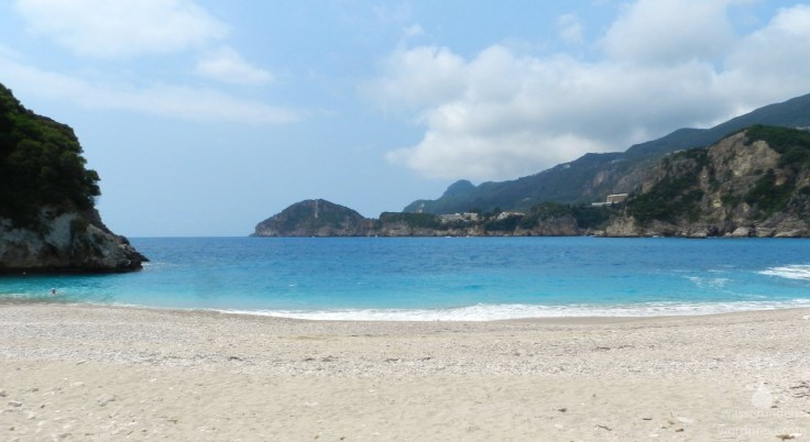 Der Strand Rovinia Beach auf Korfu.