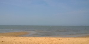 Flut am Sahlenburger Strand.