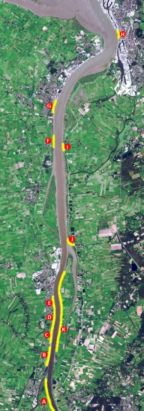 Sandstrände an der Weser zwischen Bremen und Bremerhaven.