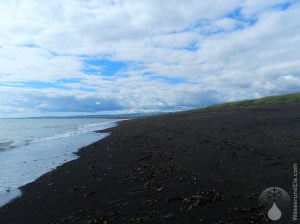 Strand Lava schwarz Sand Island