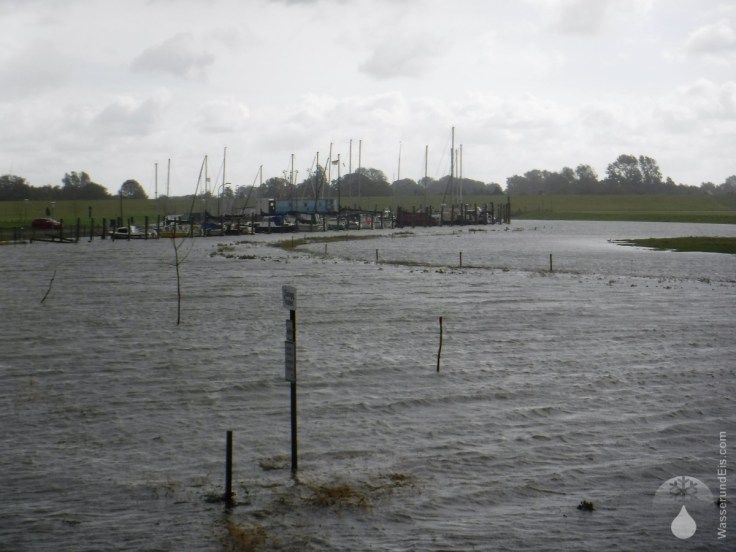 Sturmflut Land unter Nordsee Spieka-Neufeld.