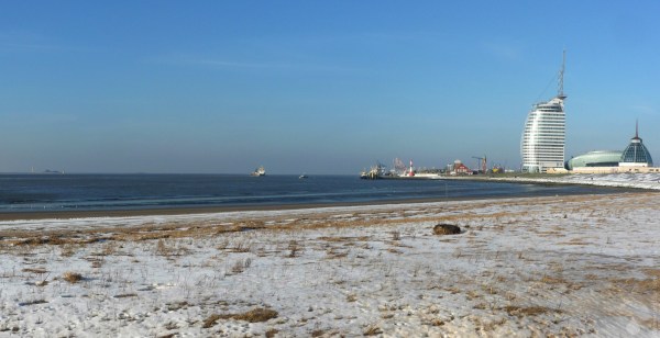 Weserstrandbad Schnee Bremerhaven