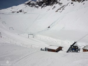 Schneeverschiebung Zugspitzplatt Zugspitzgletscher