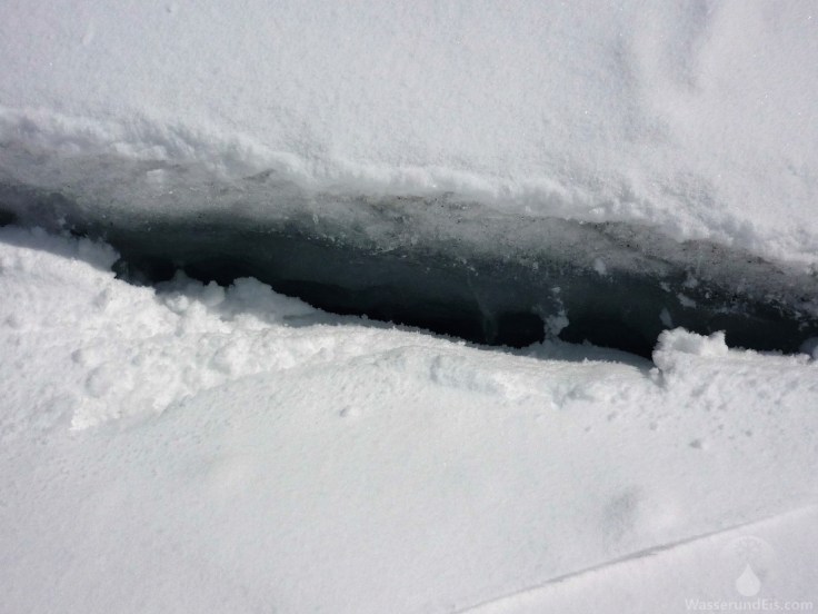 Gletscherspalte im Hintertuxer Gletscher.