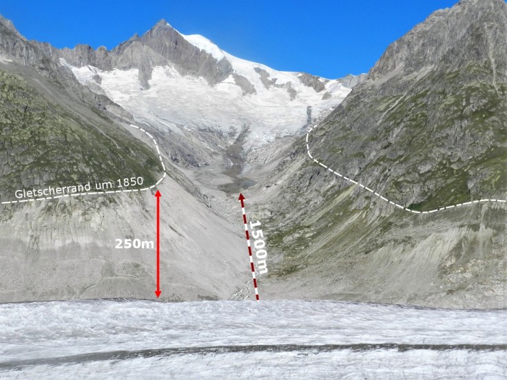 #Mittelaletschgletscher Veränderungen 2019