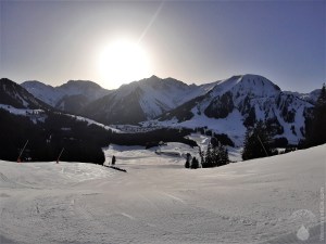 Skipiste im Thanellerkar in der Skischaukel Berwanger-Tal.